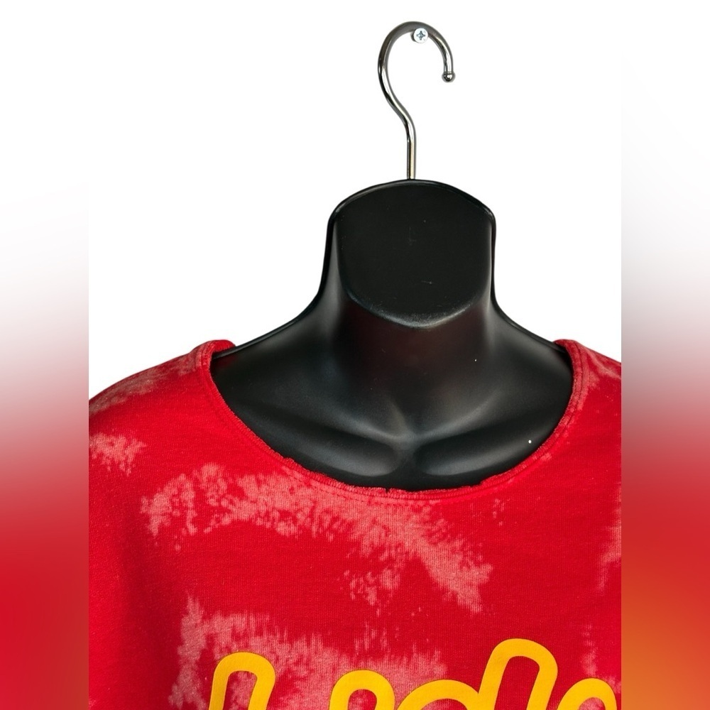 Gildan Heavy Blend Red tie-dye Kansas chiefs Sweatshirt sz M cotton blend - Picture 4 of 6